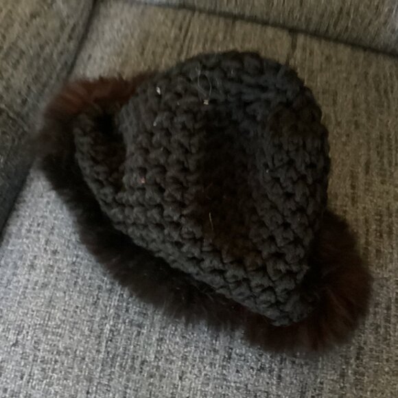 Black and Brown  crochet mink hats
